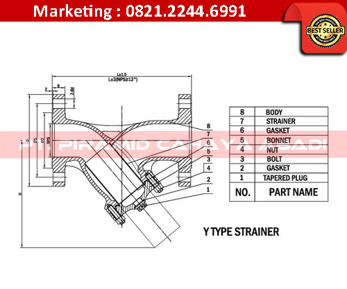 Y-Strainer-Valve-Struckture-009 Jual Y Strainer Valve PT Piramid Cahaya Abadi